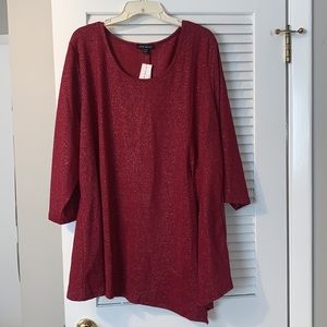 Sparkly Red Plus Size Top